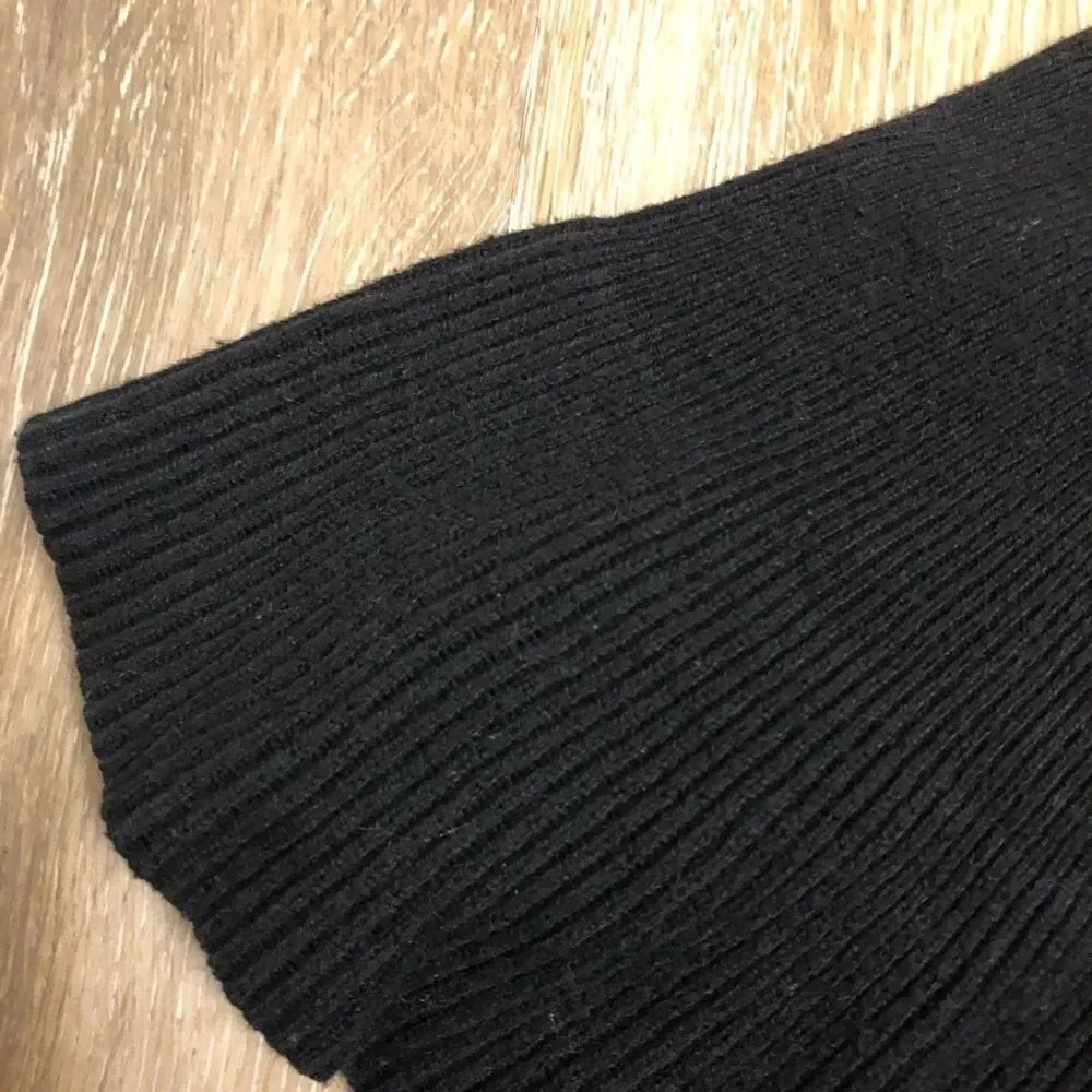 GAP Soft Knit pleated Ribbed black winter warm Skirt pull on circle 6/7